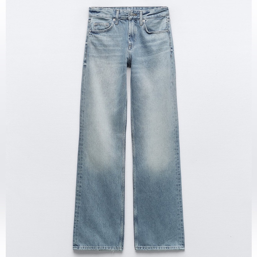 Zara mid rise straight jeans